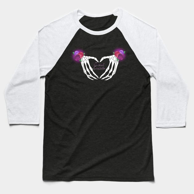 Dead Inside Skeleton Hand Hearts - Pastel Goth - Mightbelucifer Baseball T-Shirt by mightbelucifer